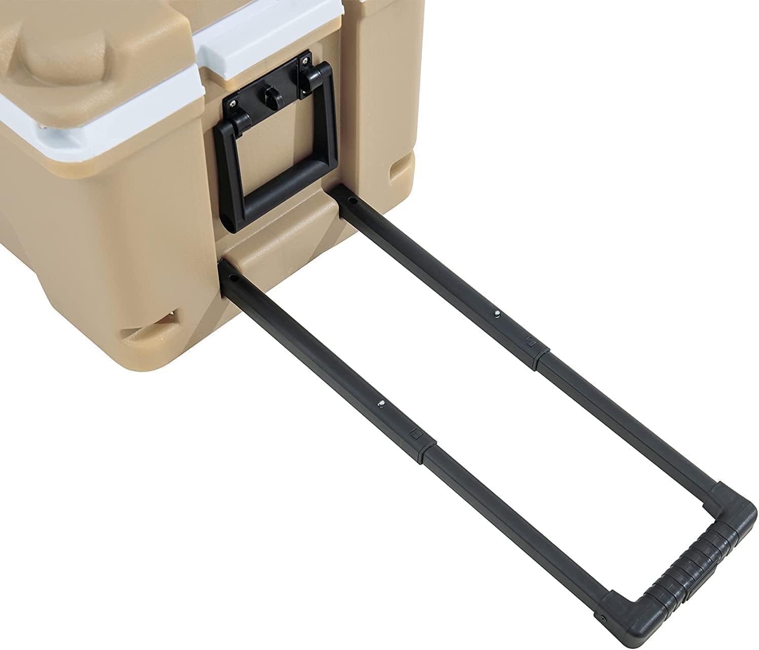 IceCove Norah 60-Quart Insulated Portable Rolling Ice Chest Solar Cooler with Wheels for Party, Camping and Outdoor Activities, Mojave Desert Tan