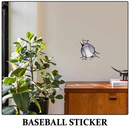 Adhesivos de pared de béisbol 3D set de 3 vinilos decorativos miniatura 3