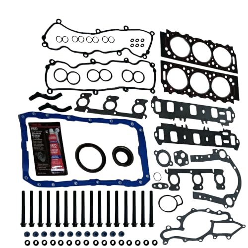 Image of Partsflow Full Gasket Set Head Bolts Compatible With 02-07 Mazda B3000 02-08 Ford Ranger 3.0L 182CID