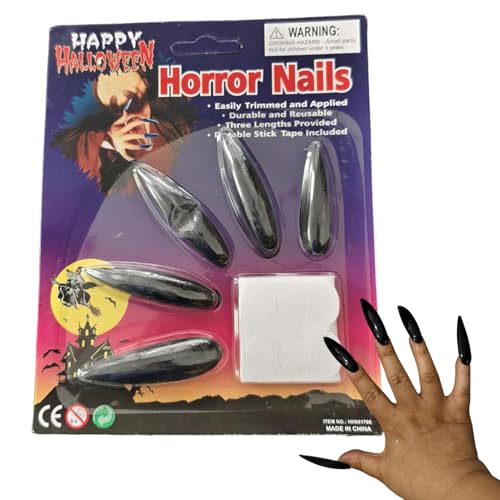 Uñas postizas largas a presión de Halloween, decoración gótica de uñas para Halloween, juego de rol de vampiro, fiesta, escenario, vacaciones, disfraces, casa encantada