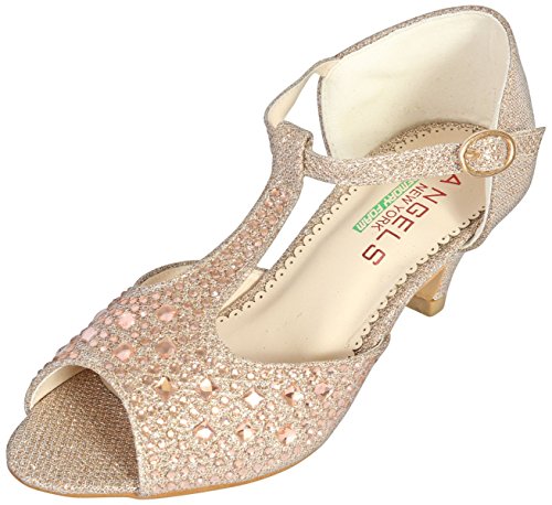 Girls Glitter & Stone Sandal With Memory Foam Insole