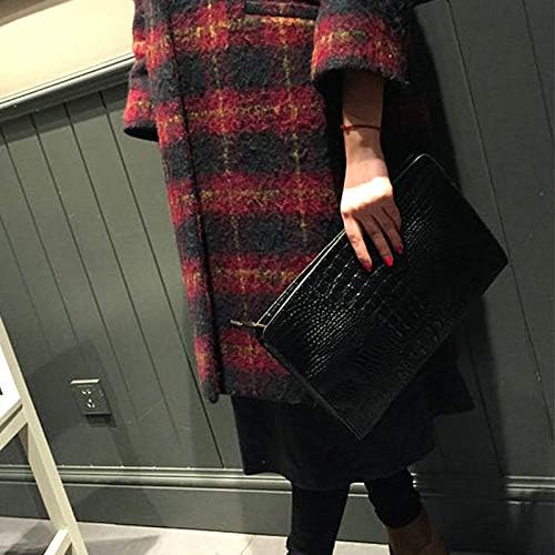 CLARA Crocodile Pattern Clutch Purse Oversized PU Leather Envelope Clutch Evening Handbag - Image 3