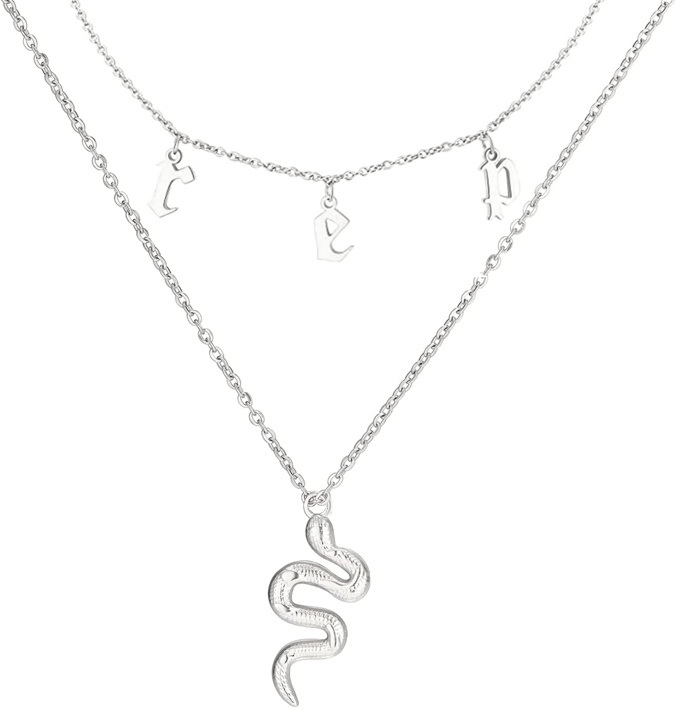 TynifferReputation Snake Necklace for Women - Layered Gold and Silver Necklace for Eras Music Lover, Singer Song Inspired Fans Gift
