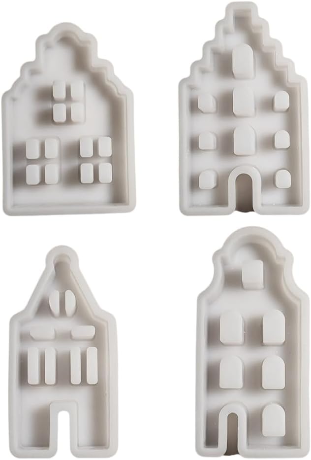 クラフトモールド ユニークなハウスシェイプ キャンドル型 シリコンソープ型 樹脂アートモールド シリコンテクスチャ オーナメント用