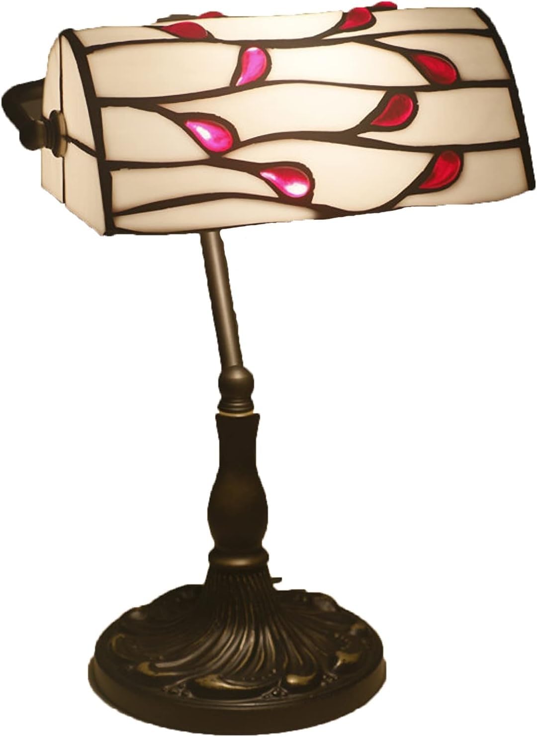 Table Lamp Retro Banker Bedside Ligth Handmade Stained Glass Lampshade(1)