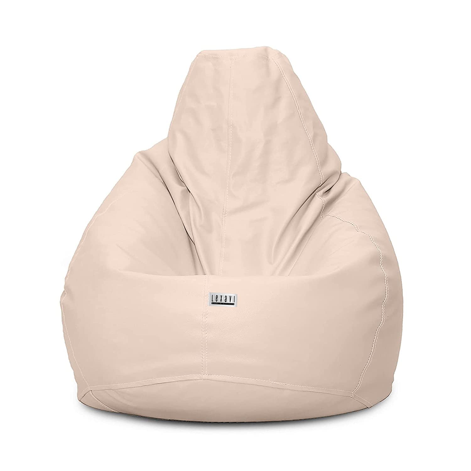LEXAVI Brand - Comfy Faux Super Leather Combo Beanbag prefilled with A+ Grade Quality Beans – XXXL Large - (Cream)-image-18