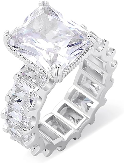 Radiant Cut Moissanite Engagement Ring for Women, 14K Gold Eternal Promise Wedding Band, Anniversary Wedding Gift for Her, Promise Ring for Women