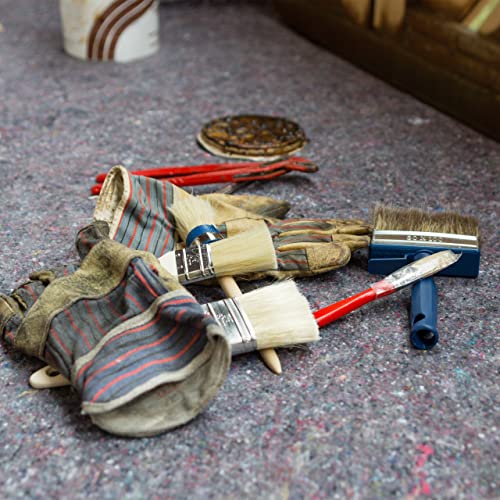 Relaxdays 2 x painter's fleece, protective covering roll, 1 m x 50 m = 50 m², non-slip, waterproof, 200 g/m², painting, grey - Image 2