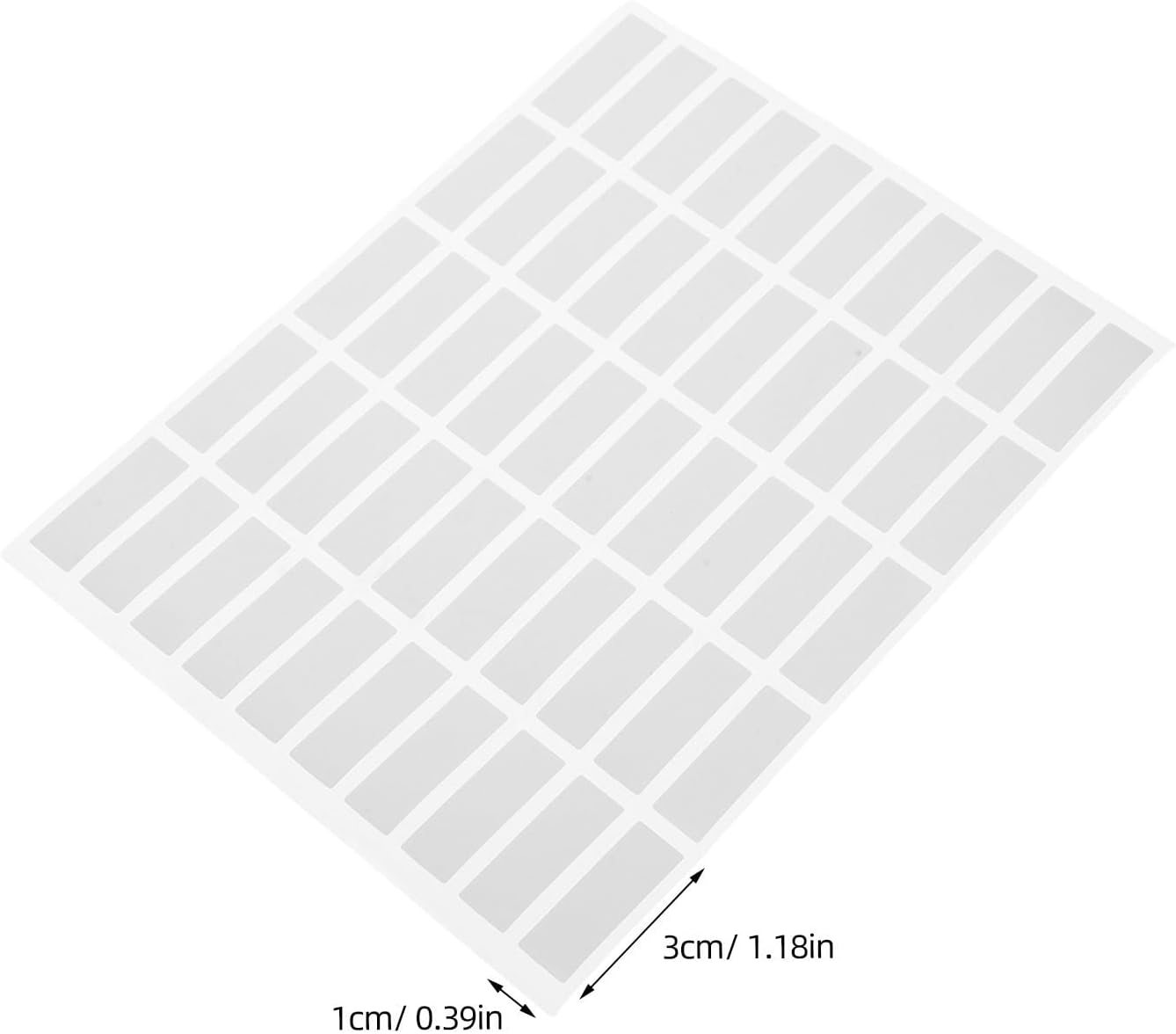 NUOBESTY Waterproof Writable Label Stickers Large Capacity 1000pcs 1.2x0.4 Inches Self Adhesive Silver Removable Adhesive Blank Rectangle Labels for Essential Oil Bottles and Packages image 2