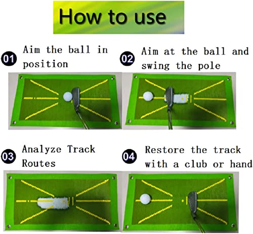 Golf Training Mat For Swing Detection Batting, Analysis Swing Path And Correct Hitting Posture Golf Practice Mat, Portable Golf Hitting Mat For Indoor/Outdoor, Easy Mounting Golf Swing Trace Mat #TOP5
