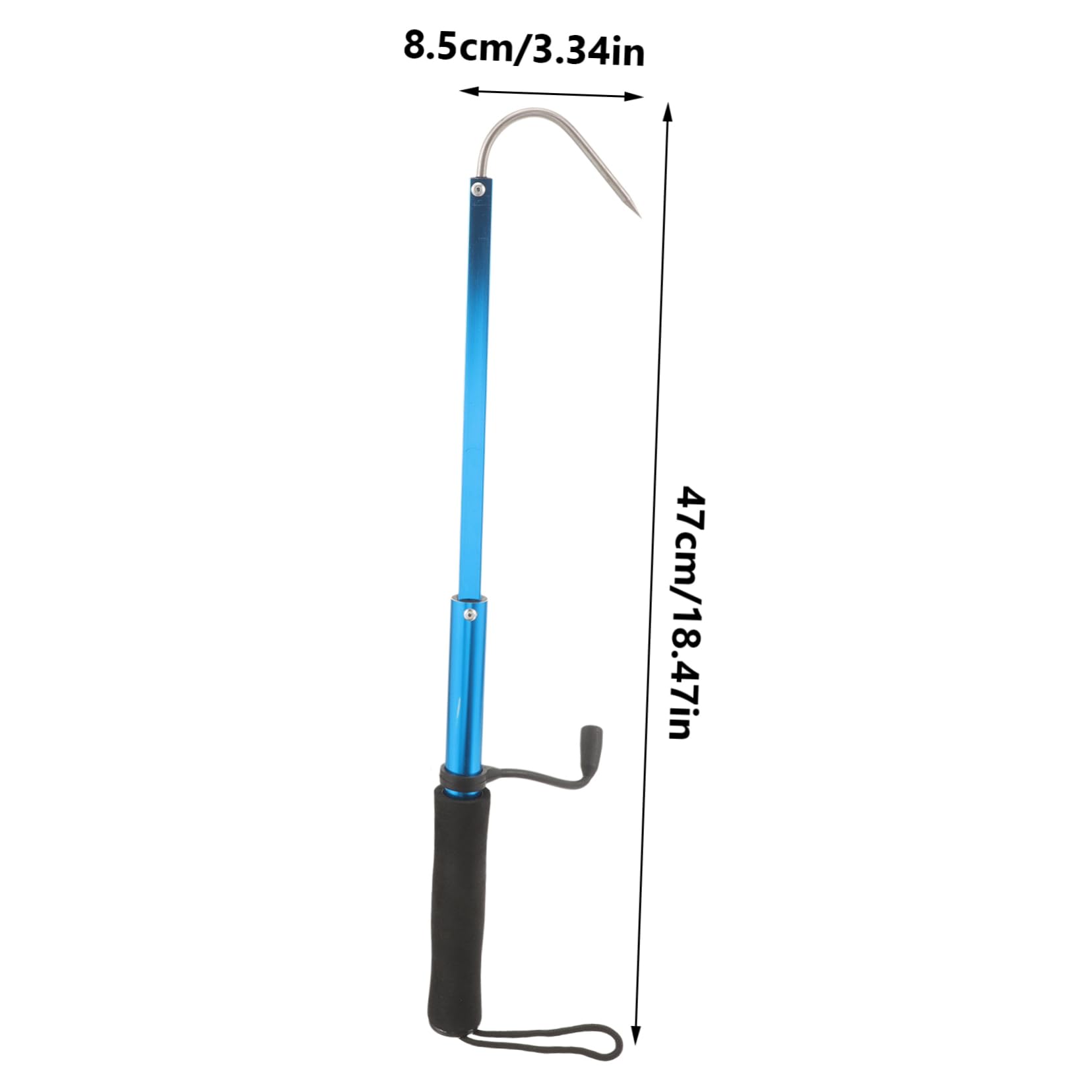 BESPORTBLE Fishing Telescopic Fish with Blue Aluminum Handle 65cm Fish Hook for Outdoor