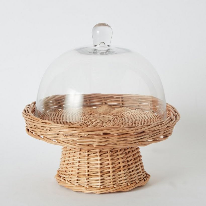 HomeBox Minimalist 2-Piece Glass Cake Dome Set