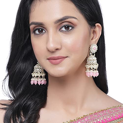 Gold-Plated Flower Shape Vilandi Jhumka Earrings