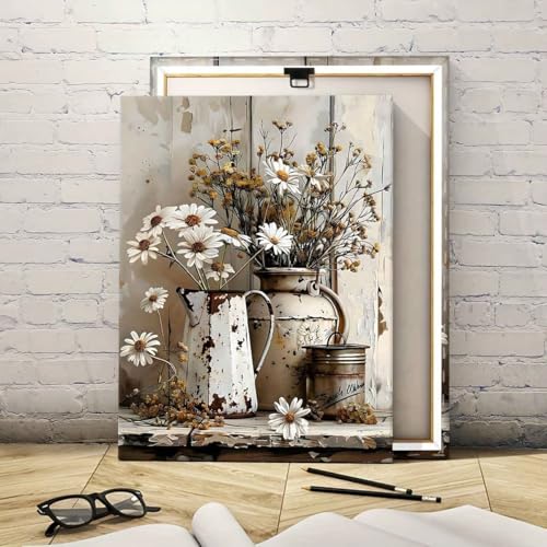 Toile florale style ferme qui apporte douceur et sérénité dans votre bureau