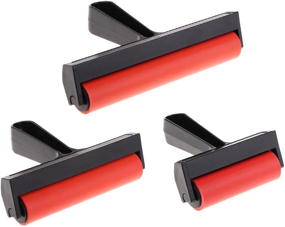 Premium Rubber Glue Roller for Skid Tape | Versatile Crafts & Professional Construction Tool | 4 inch Brayer Roller for Printmaking, Painting, and Stamping | and Easy to Cle