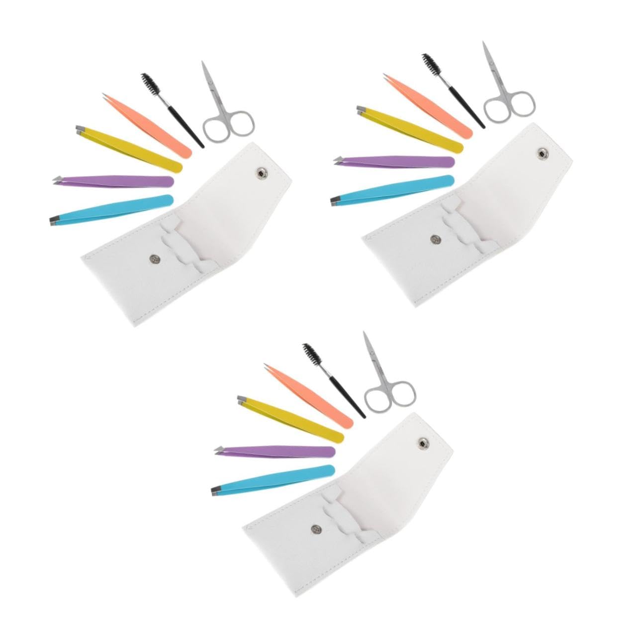 PartyKindom 3sets Luxury Tweezers Set Eyebrow Shaping Tools for Home Professional Salons 6pcs*3