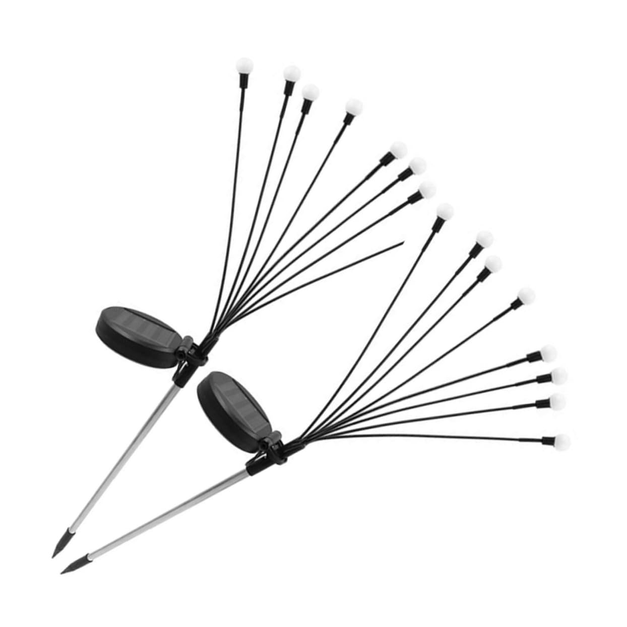 VILLCASE 2pcs Solar Yard Decor Solar Lights Convenient Garden Lights Outdoor Garden Decor Outdoor Decorations Stainless Steel Black