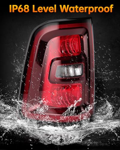 Image of OKLPF Rear Brake Tail Lights Assembly Compatible With 2025 Dodge Ram 1500 Replace 68531047AA 68531048AA,Included Bulbs and Harness,Replacement Red Taillights Assembly, Left Driver Side