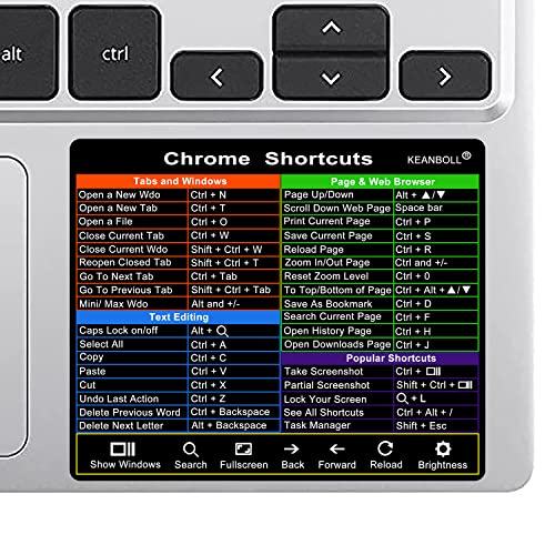 2-Pack Chromebook Shortcuts Sticker for Chromebook System...