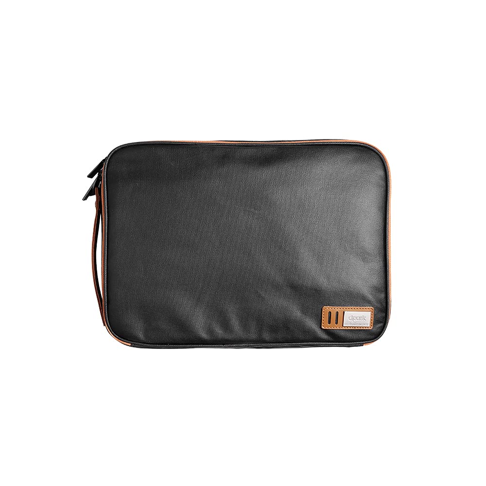 Dpark Waterproof Canvas Organizer Laptop Sleeve Case Bag with Handle and Pockets for MacBook Air/Pro Retina 13 Inch/Dell Inspiron/HP Spectre x360 13.3 Inch/Surface Pro 4/Pro 3/Surface Laptop (Black)
