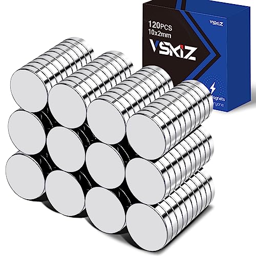 Vskiz 120Pcs Small Magnets, 10X2Mm Rare Earth Magnets, Tiny Neodymium Fridge Magnets For Crafts, Small Strong Round Magnets For Refrigerator, Whiteboard, Crafts And Kitchen Cabinet, Office Magnets #TOP27