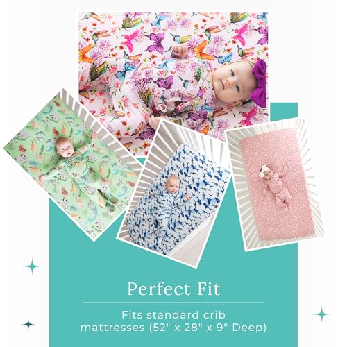 Image of Posh Peanut Baby Crib Sheets for Boys & Girls - Viscose from Bamboo Crib Sheets for Standard Baby Mattresses (52 inch X 28 inch X 9 inch) Watercolor Butterfly