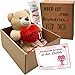 Peluchilandia Geschenk f&uuml;r Freundin &ndash; S&uuml;&szlig;er Teddy B&auml;r mit Herz in Geschenkbox, Romantische &Uuml;berraschung f&uuml;r den Partner, Ideal zum Geburtstag oder f&uuml;r Verliebte