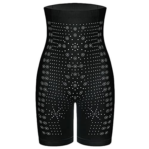 unhg Ropa Interior De Cuerpo con Control De Barriga, Bragas De Nido De Abeja De Grafeno para Mujer, Cintura Alta,Negro