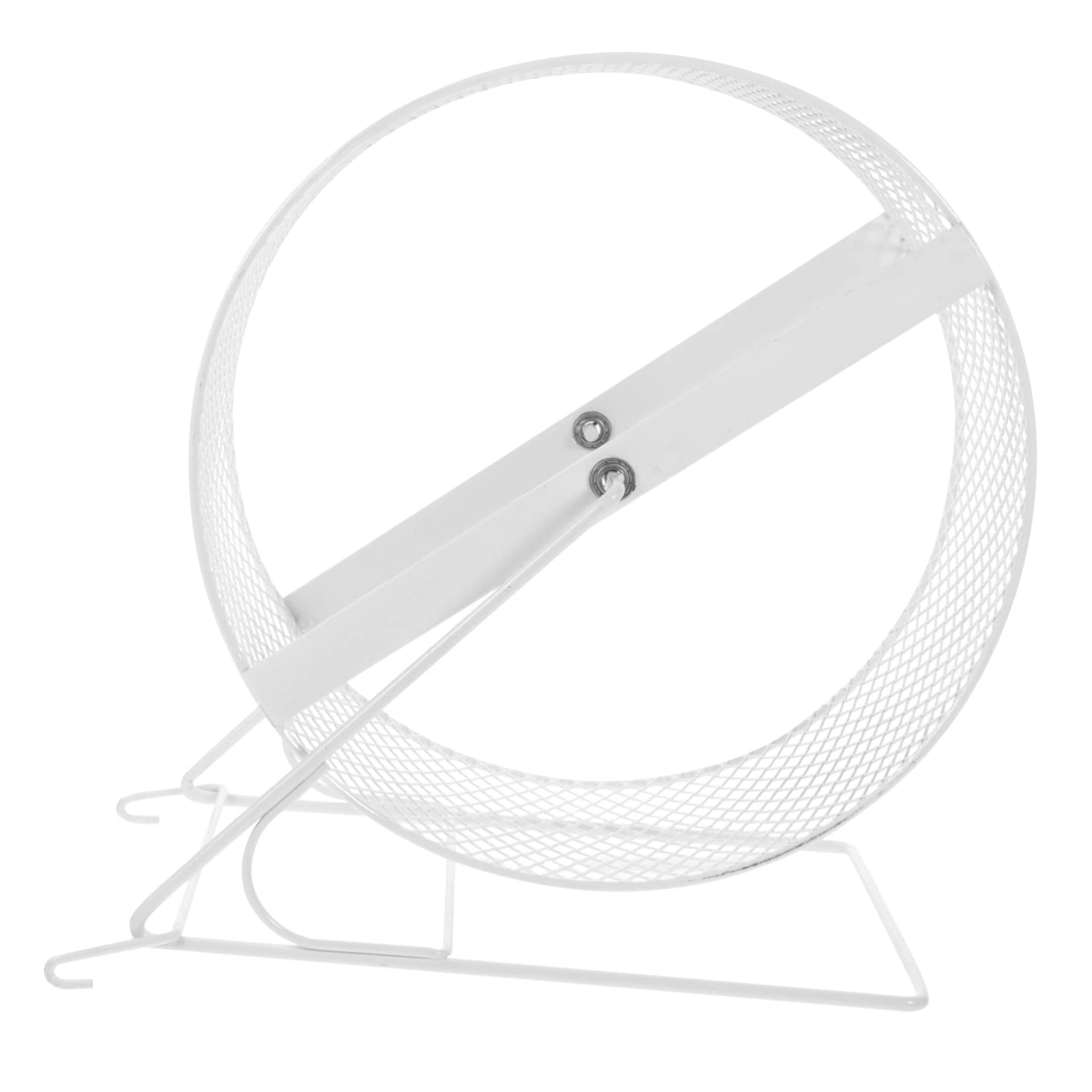 Rueda Silenciosa para Correr con Soporte de Hierro en Color Blanco | Ejercicio para Hámster y Erizo, Funcionamiento Silencioso, Apoyo Estable para Uso Diario