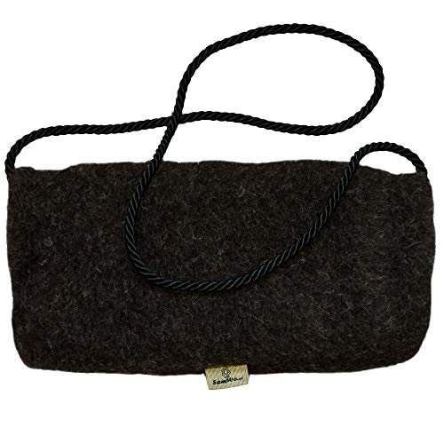 SamWo, Mouffet de laine de mouton en laine mérinos naturelle de mouton vivante, marron foncé, M-L Cover