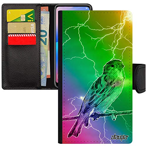 Coque iPhone SE 2022 simili cuir oiseau housse à clapet avec porte-cartes