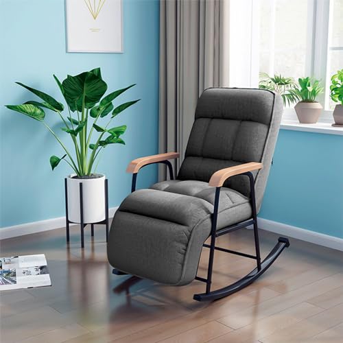 La mejor selección de Mecedoras disponible en línea para comprar. 45 Bossa Mecedora Moderno Reclinable en 5 Posiciones cómodo | Leif Gris Oscuro | Tapizado en Algodón y Lino Transpirables Sofá Individual, Silla Decorativa para Sala de Estar,...