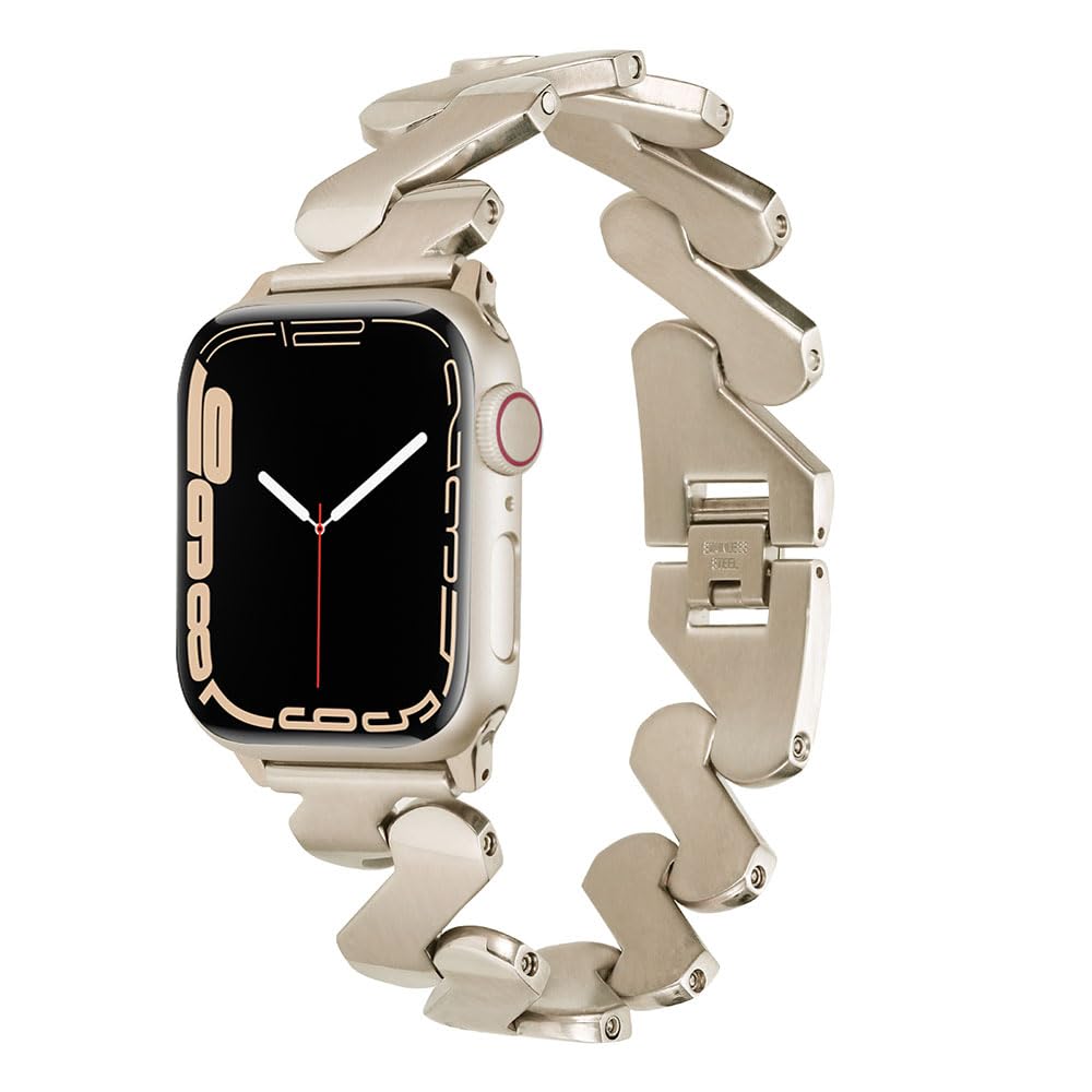 Zore Apple İle Uyumlu Watch 38mm/40mm Kordon KRD-80 Metal Strap Kayış Starlight