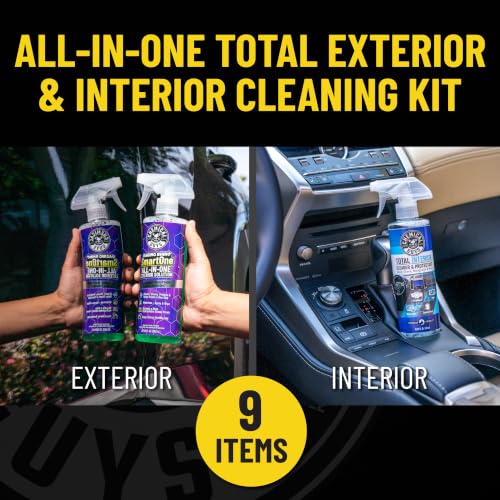 Image of Chemical Guys Quick Detailing Kit With Storage Bag, Raging Rhino SmartOne Exterior Spray, Interior Cleaner, Tire Shine, Microfiber Towels, And Applicators Giftable Car Care Set