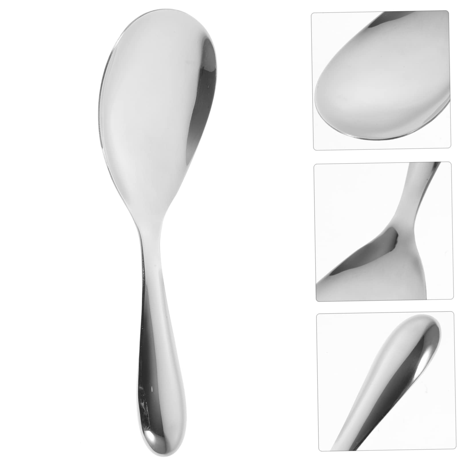 Garneck Stainless Steel Rice Spoon Paddle Rice Scooper for Easy Serving and Cooking Smooth Surface with Comfortable Grip for Home and Restaurant Use