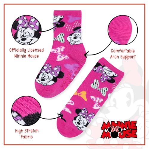 Image of Minnie Mouse Infant Toddler Socks - 10 Pack with Grippers for Ages 6-36 Months