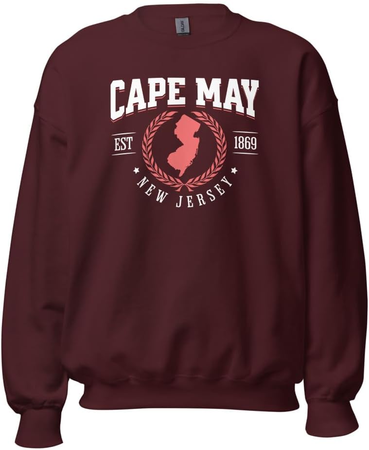 Cape May Sweatshirt, New Jersey Crewneck, Cape May Vacation Sweater, Jersey Coastal Clothing, Seaside Cape May NJ Shore