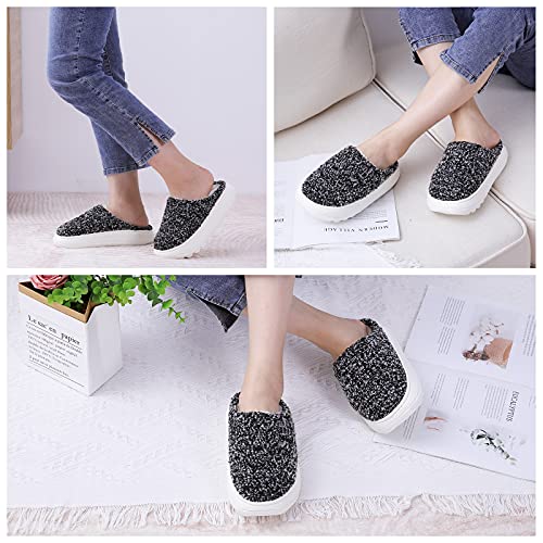 Shevalues Fluffy Pillow Slippers For Women Winter Warm Memory Foam Slippers Knit Bedroom Wide Width Slippers With Thick Sole thumb #7