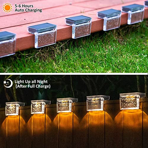 image for Qualdout Solar Deck Lights 8 Pack, Solar Step Lights IP65 Waterproof S