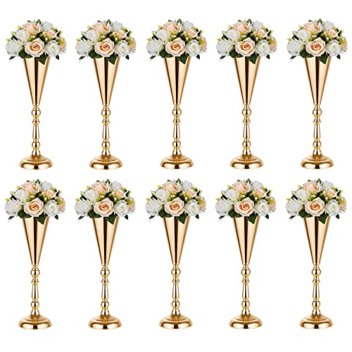 10 Pcs Tabletop Decoration Centerpiece, 14.4in Metal Wedding Flow...