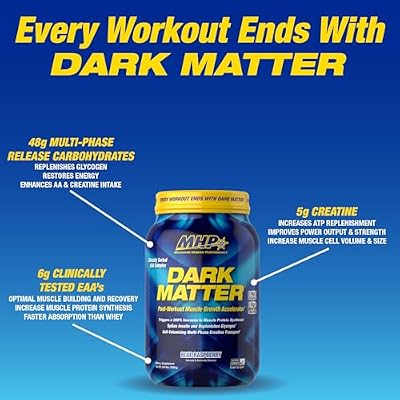 MHP Dark Matter Post Workout، Recovery Accelerator، w / Multi Phase Creatine، Waxy Maize Carbohydrate، 6g EAAs، Orange Crush، 20 Servings، 55 Oz