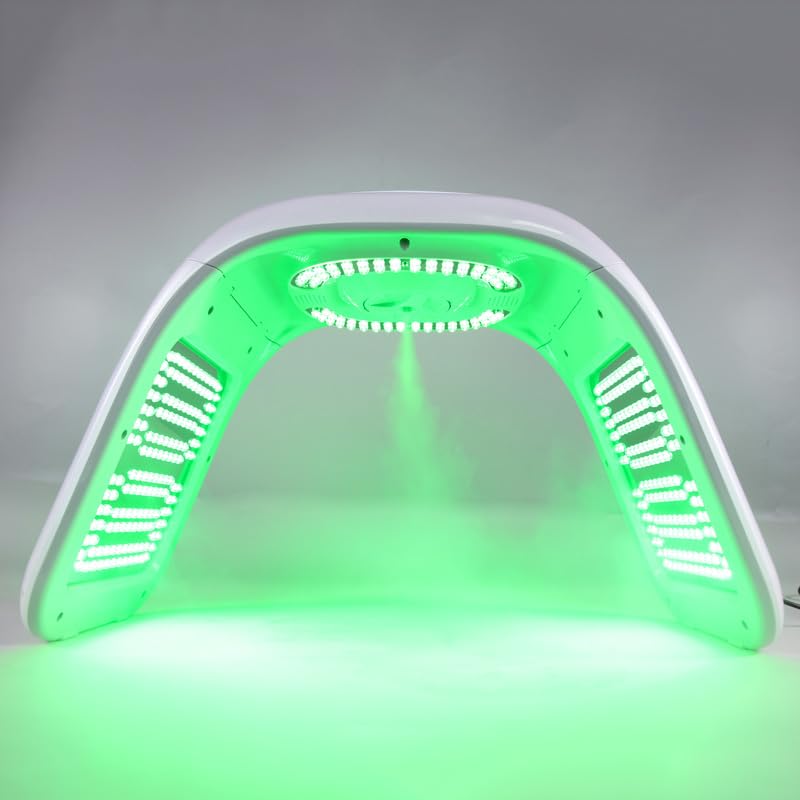 Elitzia Maska na twarz LED z 6 kolorami + światło UV do terapii twarzy z sprayem do pielęgnacji skóry, głęboko nawilża, maska terapeutyczna przeciw starzeniu się skóry, odmładzająca skórę ETLED069