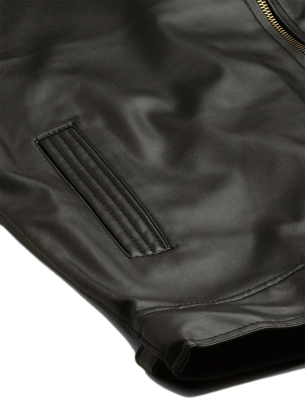 Image of Leather Retail Men's Premium Black Leather Biker Jacket