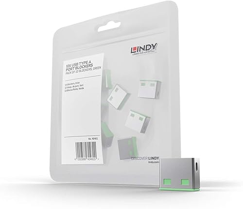 Lindy Bloqueador de puertos USB - Paquete de 10 - Verde 40461