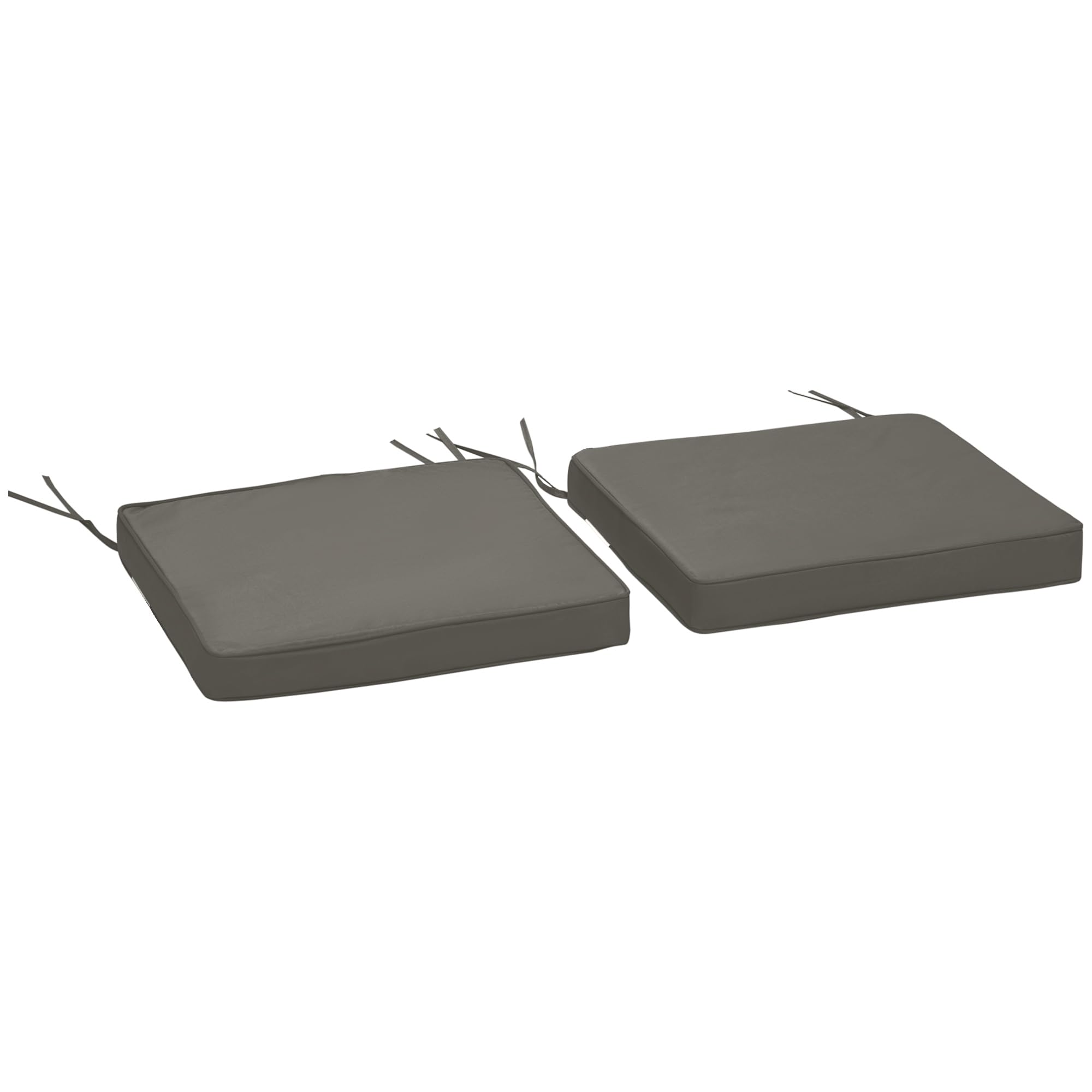 Outsunny Lot de 2 Coussins de Chaise de Jardin 45L x 45l cm Gris Foncé