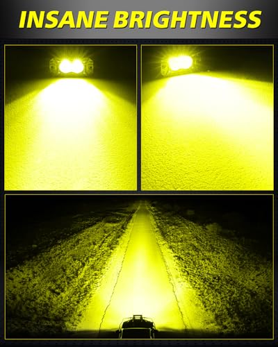 Image of Yellow Flush Mount LED Pods, AKD Part Flood CREE LED Flush Mount Fog Lights 40W Yellow Chase Lights Bumper Driving Backup Reverse Light Pods for Trucks Pickup SUV UTV ATV Snowmobile