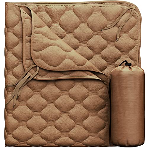 PacMl Woobie Blanket Poncho Liner Army & Military Blanket | Insulated Thermal Camping Blanket | USGI Waterproof Army Gear & Military Gear (Chocolate Brown)