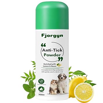 Anti-Tick & Flea Powder 140GM for Pets with Lemon & Neem Fragrance | Improves Skin Health I Controls Ticks & Fleas | Pet Coat Cleanser (Suitable for Dog, Cat)