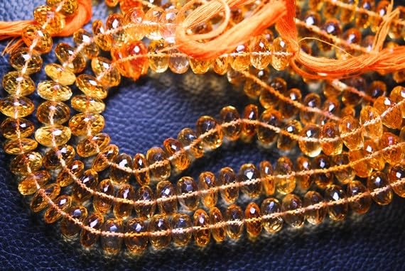 Citrine dorée facettée LKBEADS perles rondelles 8-9mm de qualité AAA supérieure