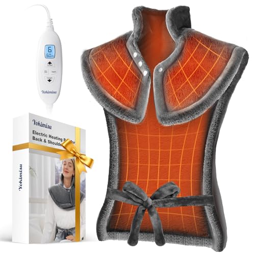 Heating Pad for Neck and Shoulders and Back | 2.5lb Weighted Heat Pad | Large Electric Wearable |...